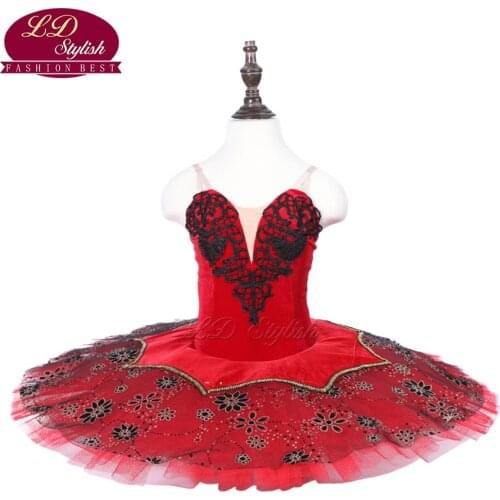 Grils Red Classical Ballet Tutu The Sleeping Beauty Performance Dancewear Kids Ballet Dance Competition Costumes Ballet Skirt