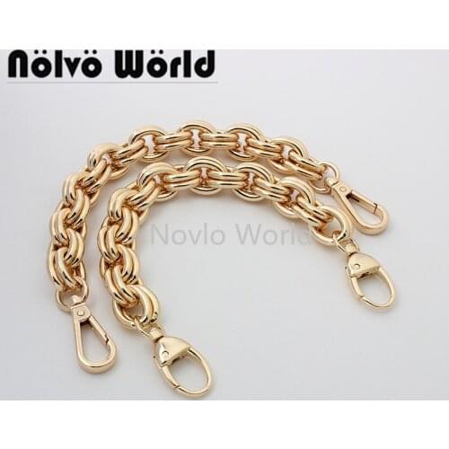 1-5pieces 60-100-120cm gold colors 4.0mm 22*17mm aluminum meterial chains for leather bag purse accessories parts