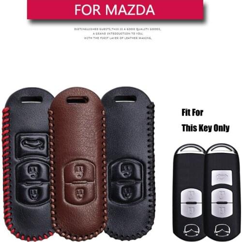Leather Car Key Cover Case For Mazda 2020 2021 MX5 CX5 CX3 2 3 BK 5 6 GJ GH GG CX9 CX7 Axela Demio CX-5 Key Shell Accessories