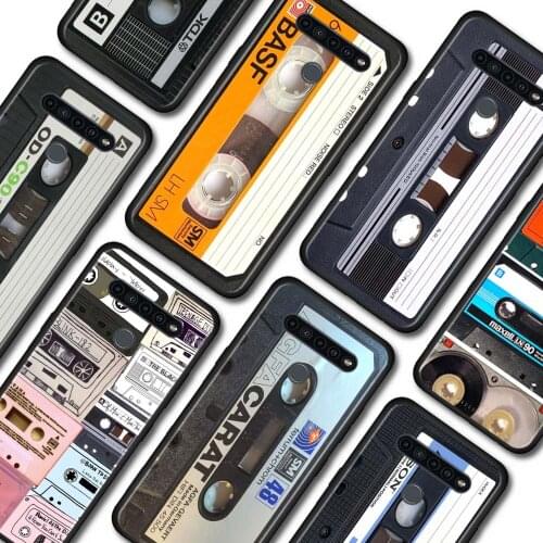 Phone Case for LG K40 K40s K41s K50s K51s K61 G6 G7 G8 ThinQ Q51 Q60 Q61 Q70 Cover Magnetic tape Cassette Black Soft Shell