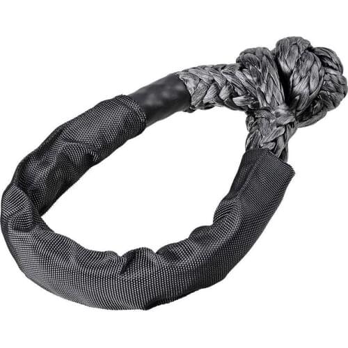 Black Astra Depot Soft Rope Shackle Synthetic With Protective Sleeve ATV Truck Recovery Towing Winch Shackle Auto Parts