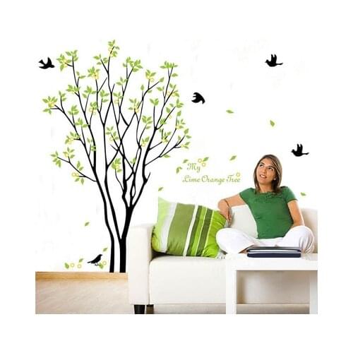 DIY Green Tree Vinyl Wall Sticker Birds Animal Living Room Home Decor for Kids Rooms Wall Decals Stickers Wallstickers Poster