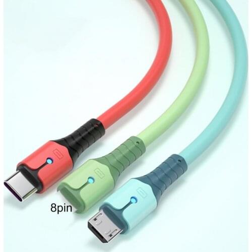 Data Charging Cord 3-in-1 Quick Charging Multifunctional USB 8-pin Type-C Charging Cable for Office