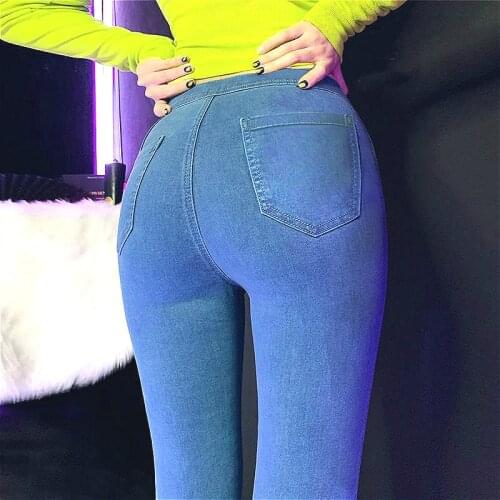 Denim Pants Trousers Plus Size Woman Spring Autumn Women Jeans Female Slim Push Up Hips Ladies Stretch Skinny Cotton