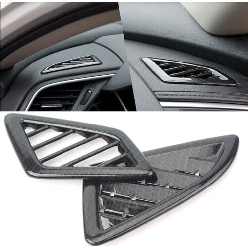 2Pcs Carbon Fiber ABS Car Dashboard AC Air Vent Outlet Trim Decoration Molding For Honda Civic 10th 2016 2017 Civic X 16 17 18