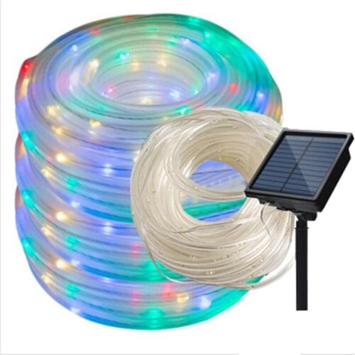 200/300 LEDs Solar Powered Rope Tube String Lights Outdoor Waterproof Fairy Lights Garden Garland For Christmas Yard Decoration