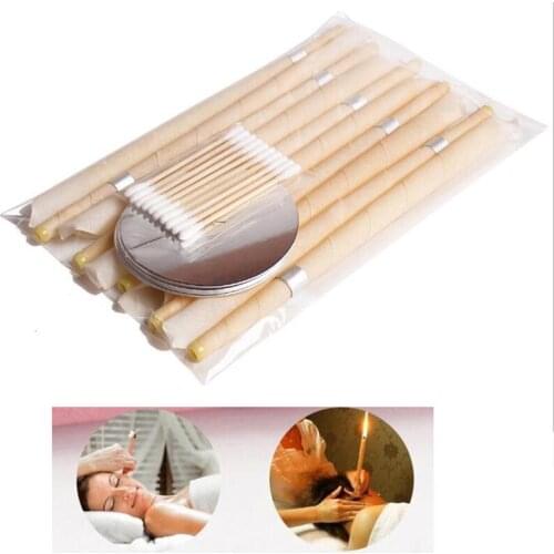 Indiana Candling 10Pieces Wax Remover Horn Earplug Tray Round Aromatherapy Ear Candle Fragrance Ear Cleaner Hopi Ear Candle