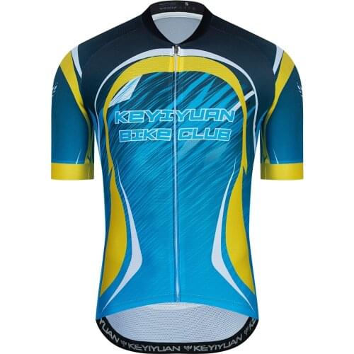KEYIYUAN Cycling Jersey Mens Short-sleeved Shirt Bicycle Shirt Bicycle Jacket Full Zipper With Pockets Maillot Ciclismo Camisas
