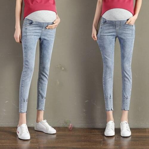 Maternity suit jeans loose radish pants spring 2020 new Korean version of the beam nine points Harlan father pants