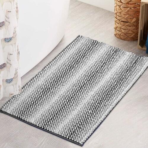 Chenille Bathroom Rugs Non Slip Gradient Bath Mat Super Soft and Water Absorbent Machine Washable Plush Carpet can CSV