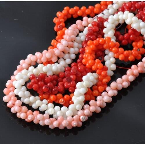Round Natural Coral Beads For Jewelry Diy making 1 Strand about 30cm TRS0048