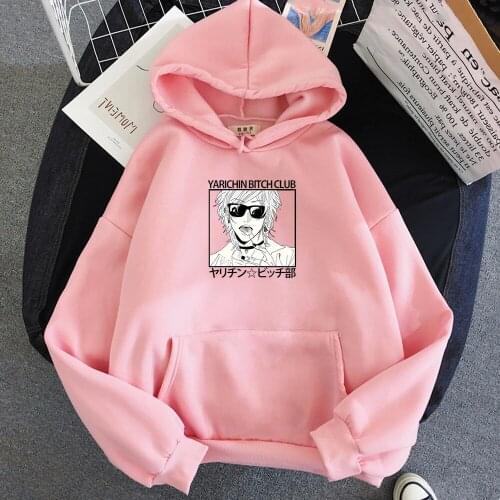 Hot Japanese Anime Yarichin Club Hoodies Women Men Sweatshirt New 2021 Spring/Autumn Fashion Tops Harajuku Pullover Hoody