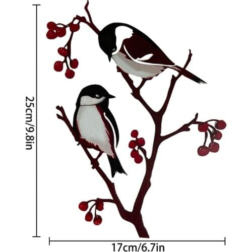 Metal Mountain Sparrow Ornament Bird Statue Silhouette Home Garden Courtyard Outdoor Decoration