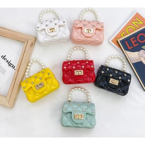 Cute Girls Jelly Purses and Handbags Children Mini Diamond Crossdoby Messenger Bags Kid Coin Purse Luxury Cluth Tote Bag