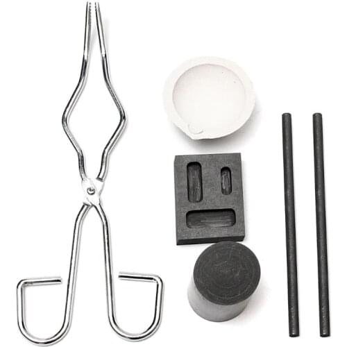 6pcs Graphite Crucible Set,Gold Silver Ingot Mold Set Jewelry Design Repair