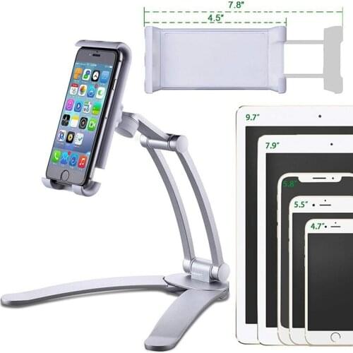 Tablet Stand Wall Desk Tablet Mount Stand For 5-10.5 inch for ipad 9.7 10.5 inch Width Tablet Metal Bracket Smartphones Holders