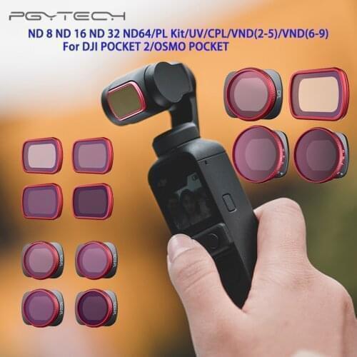 PGYTECH DJI POCKET 2/OSMO POCKET Filter HD UV CPL ND 8 16 32 64 ND/PL Filter Kit For DJI POCKET1/2 Camera Gimbal Accessories