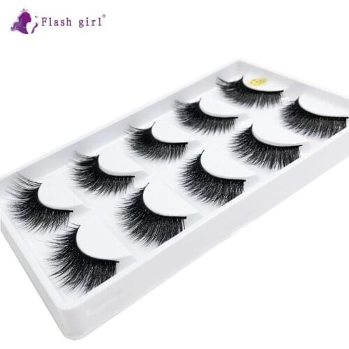 Flash girl The newest 021 100% handmade 5pais 3D mink Eyelashes good quality false Eyelashes