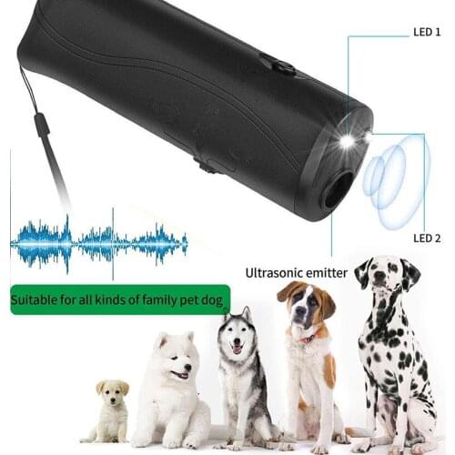 Handheld Ultrasonic Dog Repellent Chaser LED Flashlight Safe Effective Pet Training Device Anti Barking Easy Carry Pet Supplies