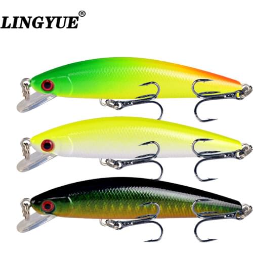 LINGYUE 8.5cm/7.5g Fishing Lures High Quality Sinking Minnow Wobblers Tackle 5 Colors Lifelike Plastic Fake Fish Bait Pesca