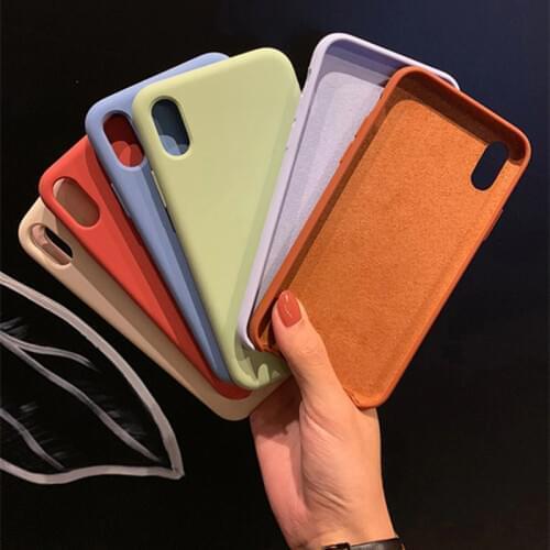 For iPhone X XR XS Max Luxury Silicone Case For iPhone 7 8 Plus 6S 11 Pro SE 2020 Case Soft TPU Liquid Original Cover Shockproof