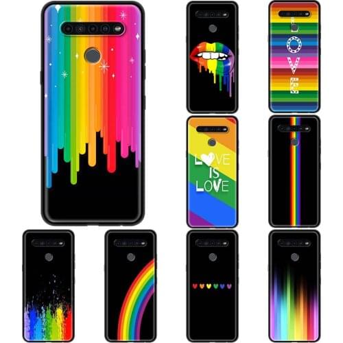 Silicone Phone Case For LG K41S K61 K50 K50S G6 K40S K40 K71 G7 G8 K52 K51 Shockproof Soft Cover Funda LGBT Rainbow Pattern Capa