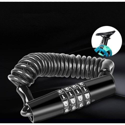 Bicycle Lock 4 Digit password Combination Steel Wire Cable Lock bike Stainless Fixed Portable Anti-Theft Steel Wire Chain Locks