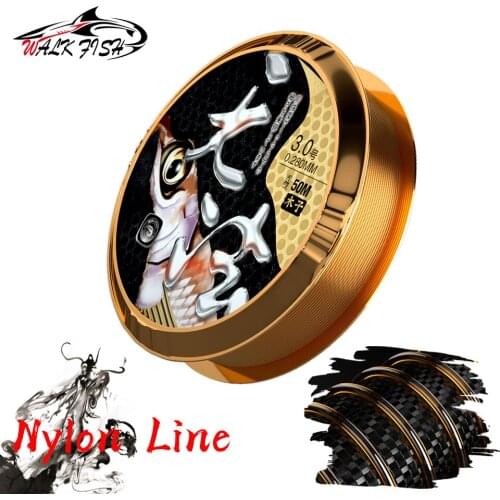 WALK FISH 50M Fishing Line Super Nodular Force Nylon Fishing Thread Super Strong Monofilament Fish Line Japanese Fishing Line