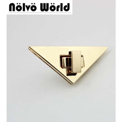 20sets fashion triangle lock handmade woman bag lock genuine leather Hardware Accessories twist lock handbag