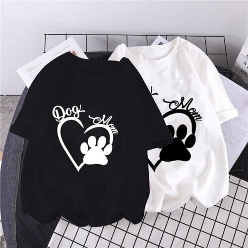 Women Plus Size Harajuku Tops Summer Top Graphic Tees Women Love Dog Mom Print Kawaii T-shirt Clothes Girl T Shirt,Drop Shipping