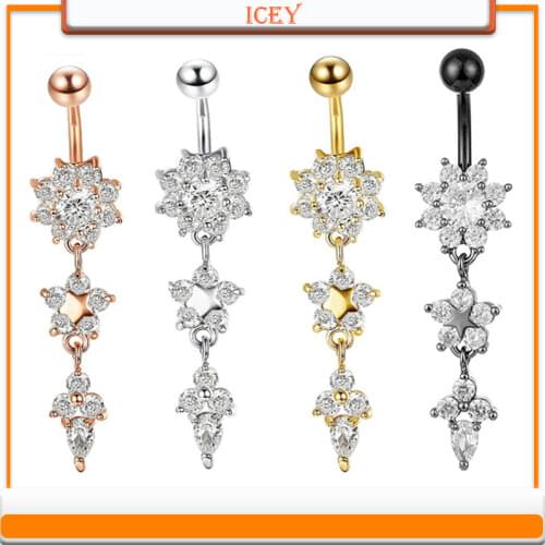 Human body puncture accessories medical steel water drops belly button pendant belly button nail belly button ring high quality