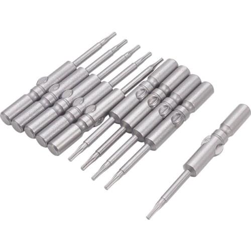 10Pcs 60mm Magnetic Torx Screwdriver Bits S2 4/5/6mm Diameter Round Shank Batch Head Bits T5 T6 T7 T8 T9 T10 T15 T20 T25