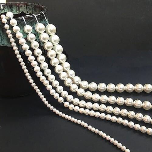 10pcs Natural Shellpearl Round Loose Beads for Jewelry Making Choker Diy Bracelet Jewellery 4/6/8/10/12/mmperforated Beaded 4mm