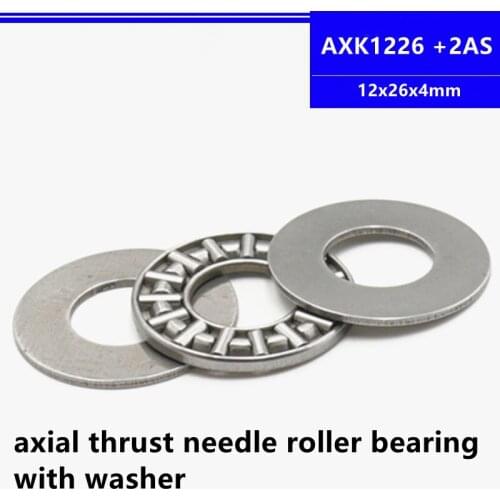 100sets/bag AXK1226+2AS 12x26x4mm 1226 Plane Thrust 12*26*4mm Needle Roller Bearing With Washer