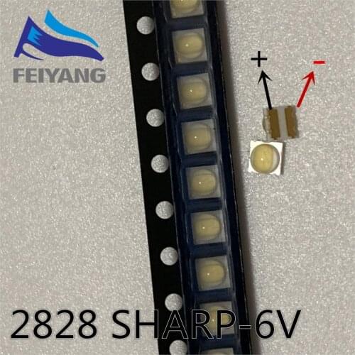 1000pcs FOR SHARP LED Backlight High Power LED 0.8W 2828 6V Cool white 45LM GM2BB1ZF2CEM TV Application