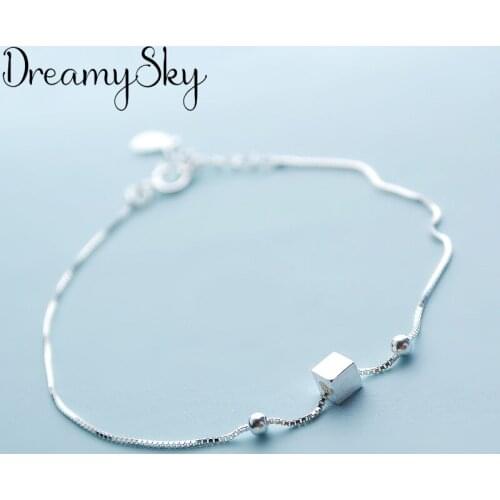 Bijoux Summer Girls Silver Color Cube Box Bracelets For Women Female Bohemia Fashion Charm Bracelets Wedding Jewelry