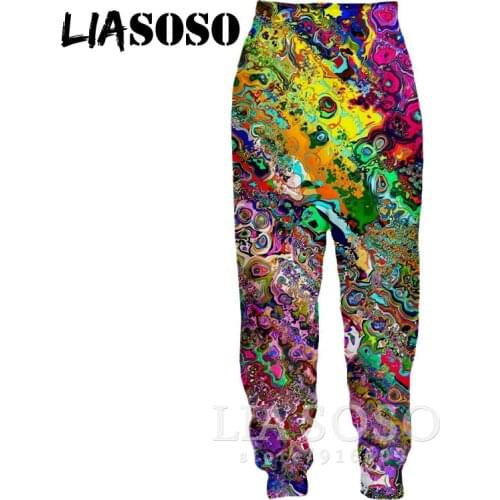3D Print Men Women Full Length Sweatpants Harajuku Colorful Cool Psychedelic Fashion Streetwear Pants Anime Jogger Trousers E594
