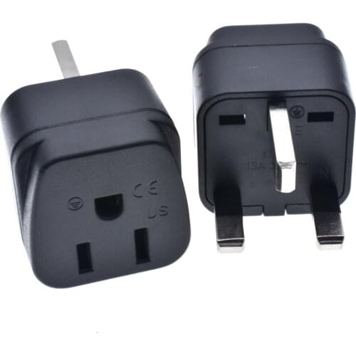 US 2 /3Pin to UK 3 Pin Plug AC Universal Adapter Travel Converter England 250V 13A Travel Adapter