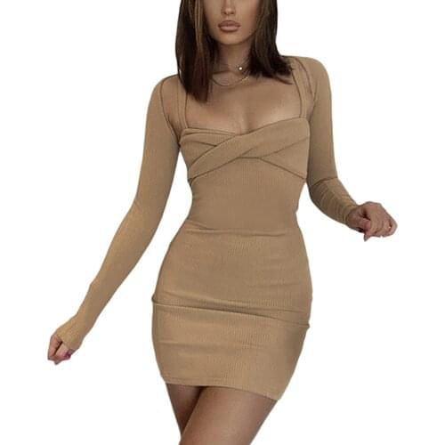 IMCUTE 2PCS Dress Shawl T-shirt Set Womens Sexy Tube Top Sleeveless Sleeveless Tight Sling Dress + Pleated Long Sleeve T-shirt