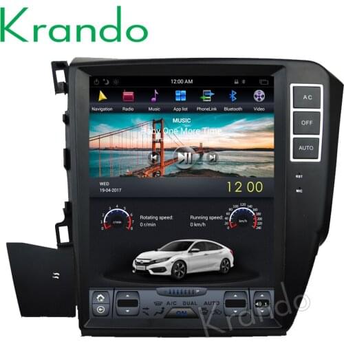 Krando Android 9.0 10.4" Vertical screen car audio radio system player for Honda Civic Left driving 2012+ gps navigation