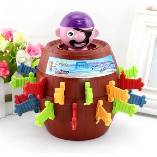 2016 hot sale Funny Novelty Kids Children Funny Lucky Game Gadget Jokes Tricky Pirate Barrel Game