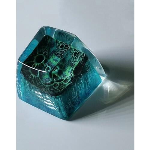 Lunar Surface Design Resin Keycaps For Cherry Mx Switch Mechanical Gaming Keyboard SA R1 Profile Green Black Blue Orange Key Cap