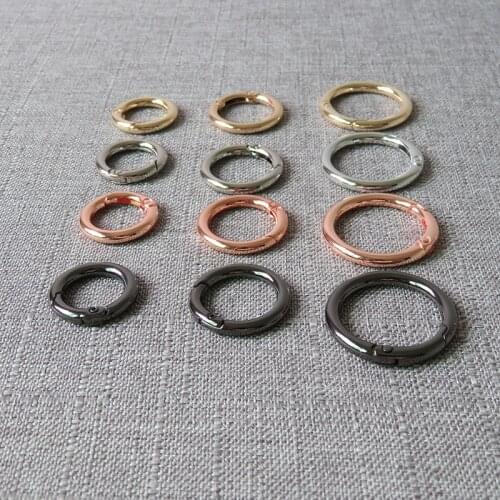 100 pcs Metal O ring snap buckle openable key chain for bag car leather purse belt strap clasp carabiner accessory outdoor tool