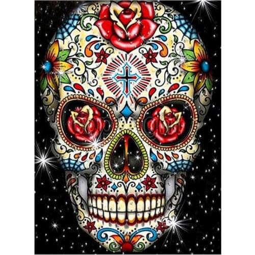 Cartoon skull, diamond cross embroidery 5D square/round diamond painting diamond mosaic home decoration Halloween gift New Year