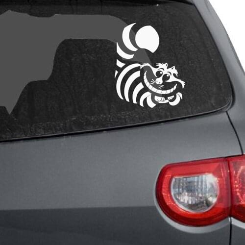 Cheshire Cat Car Decal Cat Lying On The Floor Stretching Vinyl Car Stickers For Car Window Door Design Art Mural FA018