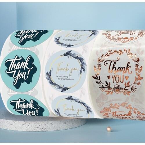Big Size Rose Gold Thank You Stickers for Supporting My Small Business Seal Envelopes Wedding Party Gift Bag Box Packages Decor