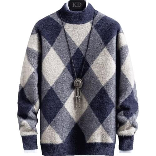 2020 New Winter Pullover Men Turtleneck Thick Warm Mens Christmas Sweaters Top Quality Male Knitwear Fashion Cashmere Pull Homme