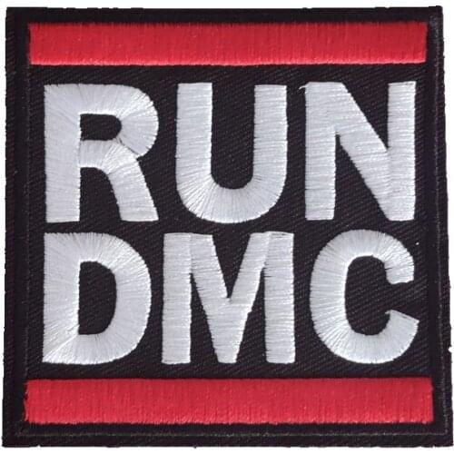 New Arrival 3" Letters RUN DMC Badge Iron on Embroidered Patches for Clothing Sewing Decals