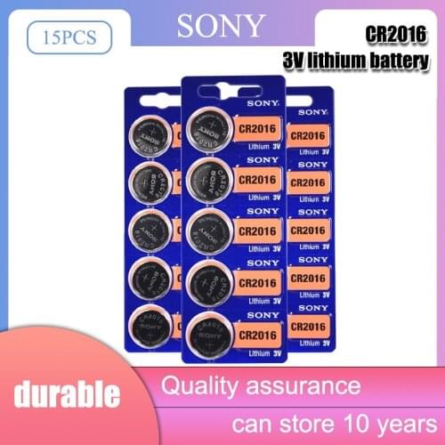 15Pcs For Sony CR2016 Original Lithium Button Battery 3V cr 2016 DL2016 KCR2016 BR2016 Coin Cell batteries for watch computer