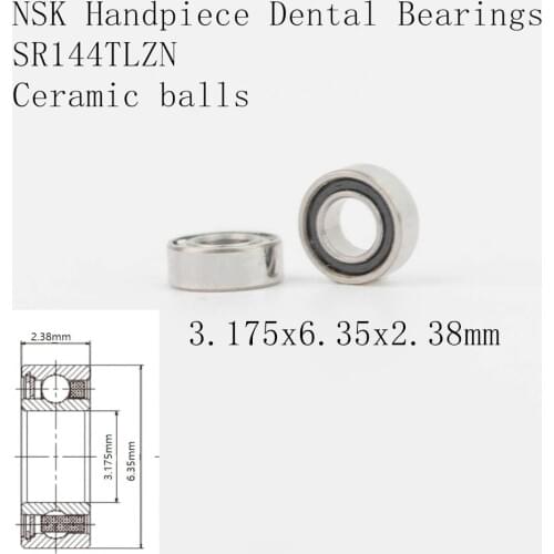 10pcs High Speed handpiece turbine ceramic dental bearings RUCA SR144TLZN 3.175x6.35x2.38mm